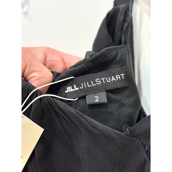 Jill Stuart 100% Silk Sleeveless Flowy Fit Chiffon Maxi Dress Black Womens Sze 2 - Picture 3 of 4